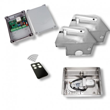 SHARK ECO-KIT Edelstahl für 2- flüglige Tore bis 3,5m oder max. 600kg