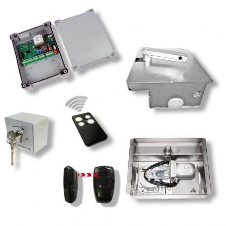 SHARK2 Komplettkit Edelstahl für 1- flüglige Tore bis 3,5m oder max 600kg