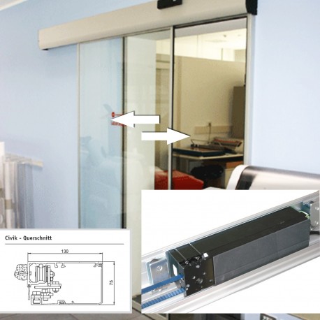 Schiebetürantrieb REX 1-flg bis 90 cm Flügelbreite