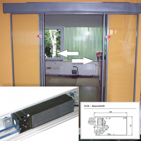 Schiebetürantrieb REX 1-flg bis 90 cm Flügelbreite